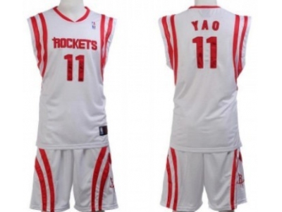 Houston Rockets #11 Yao White Suit
