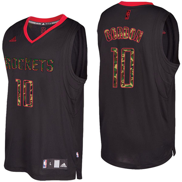 Houston Rockets Eric Gordon Camo Fashion Swingman Black Jersey