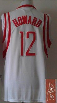 Houston Rockets Revolution 30 Autographed 12 Dwight Howard White Stitched NBA Jersey
