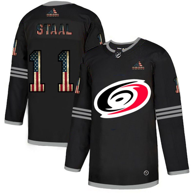 Hurricanes 11 Jordan Staal Black USA Flag Fashion Adidas Jersey