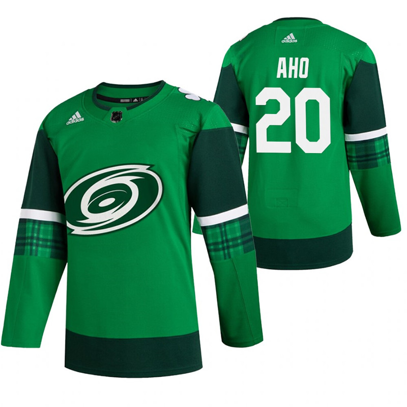 Hurricanes 20 Sebastian Aho Green 2020 Adidas Jersey