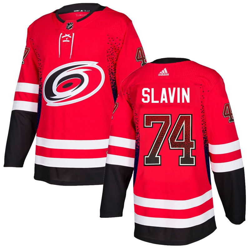 Hurricanes 74 Jaccob Slavin Red Drift Fashion  Jersey