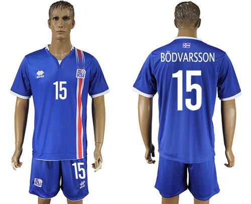 Iceland 15 Bodvarsson Home Soccer Country Jersey