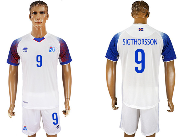 Iceland 9 SIGTHORSSON Away 2018 FIFA World Cup Soccer Jersey