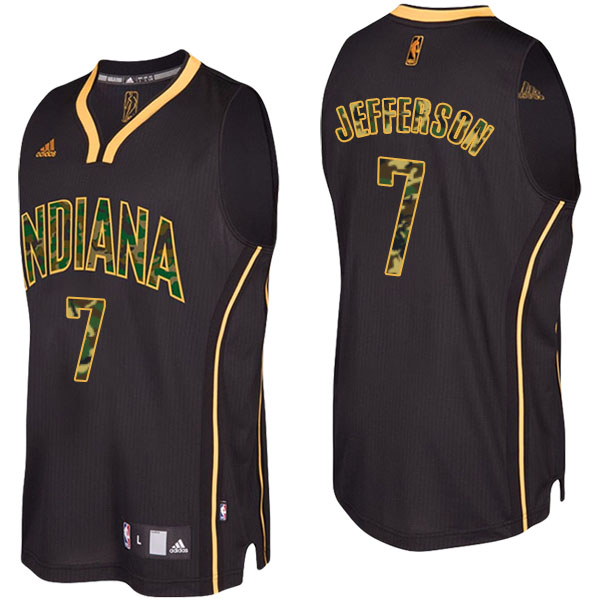 Indiana Pacers Al Jefferson Camo Fashion Swingman Black Jersey