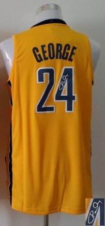 Indiana Pacers Revolution 30 Autographed 24 Paul George Yellow Stitched NBA Jersey