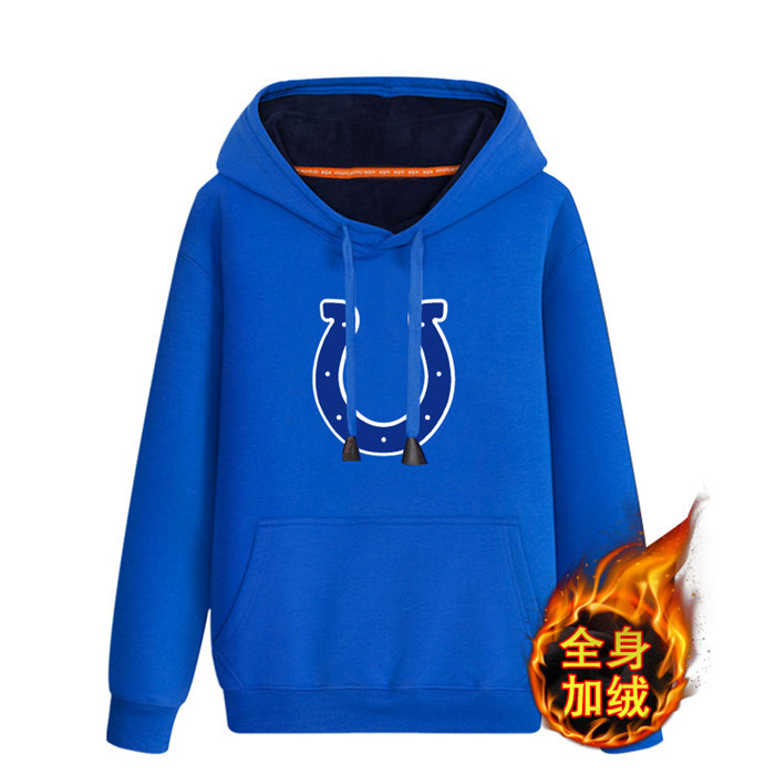 Indianapolis Colts Blue Men's Winter Thick NFL Pullover Hoodie