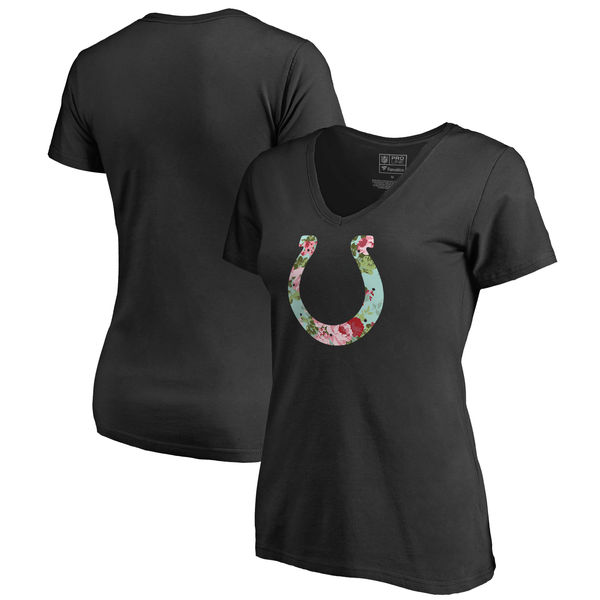 Indianapolis Colts NFL Pro Line by Fanatics Branded Women's Lovely Plus Size V Neck T Shirt Black