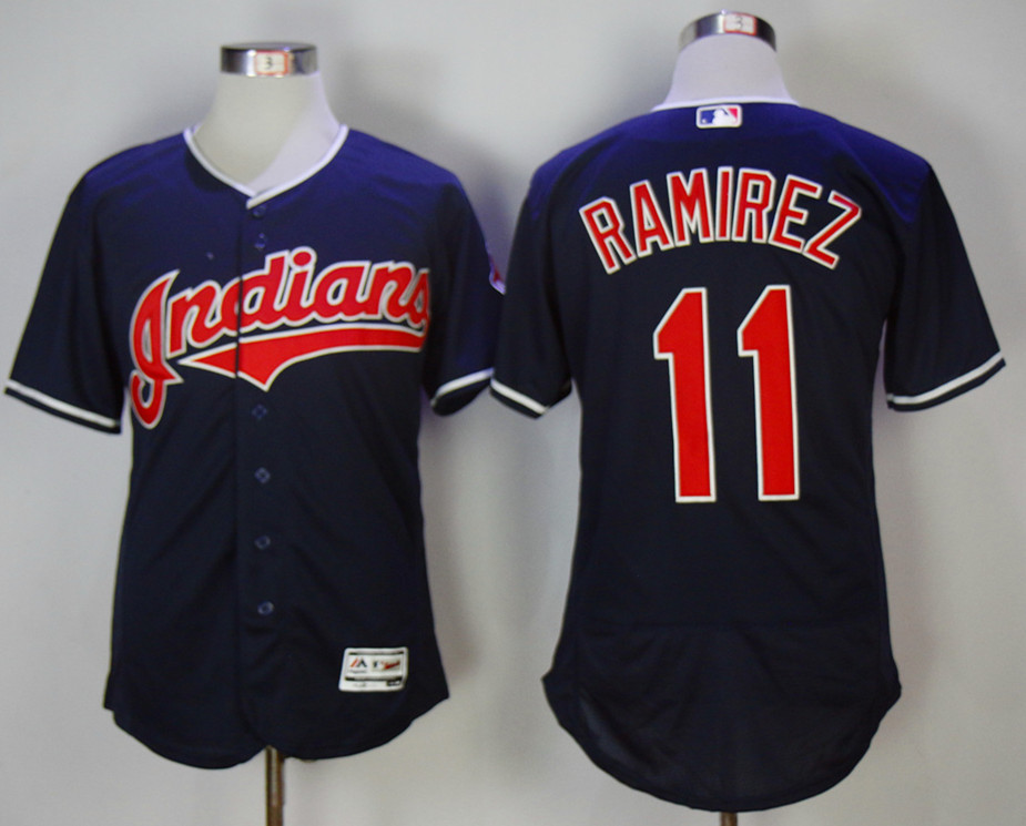 Indians 11 Jose Ramirez Navy Flexbase Jersey