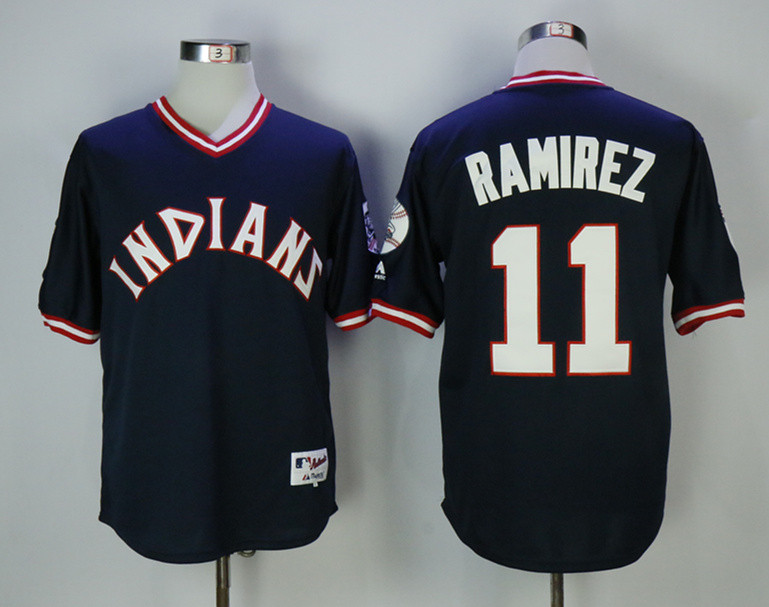 Indians 11 Jose Ramirez Navy Turn Back the Clock Jersey