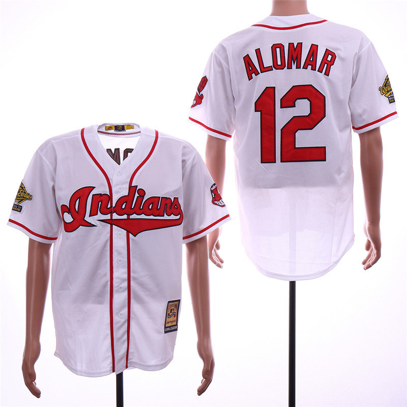 Indians 12 Roberto Alomar Cooperstown Collection Cool Base Jersey