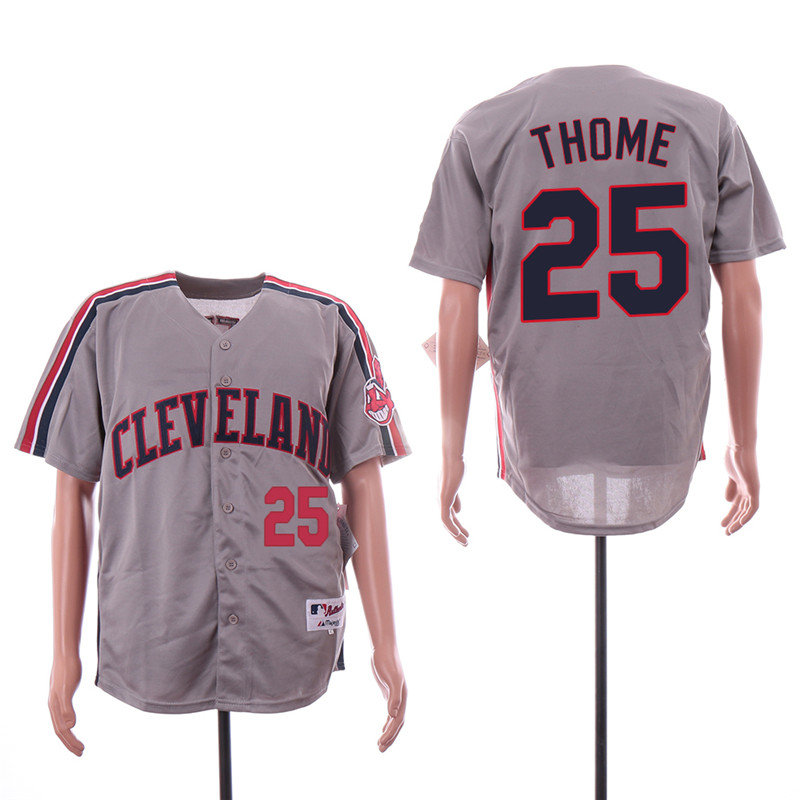 Indians 25 Jim Thome Gray Turn Back The Clock Jersey