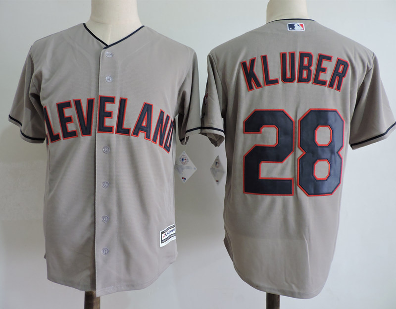 Indians 28 Corey Kluber Gray Flexbase Jersey