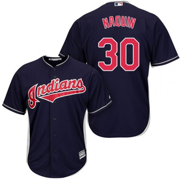Indians 30 Tyler Naquin Navy Youth Cool Base Jersey