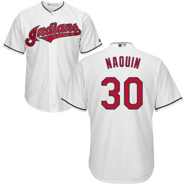 Indians 30 Tyler Naquin White Youth Cool Base Jersey