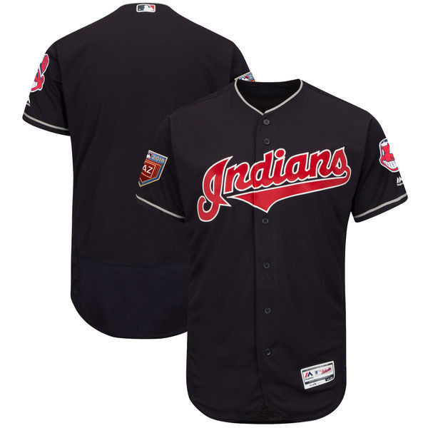 Indians Blank Navy 2018 Spring Training Flexbase Jersey