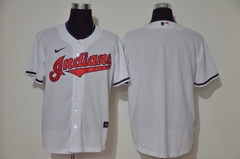 Indians Blank White Nike 2020 Cool Base Jersey