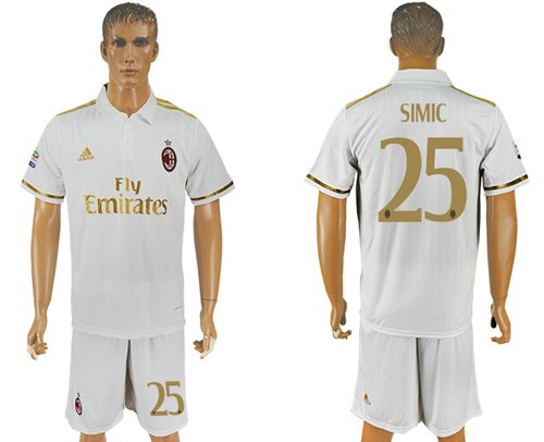 Inter Milan 15 Vidic White Away Soccer Club Jersey