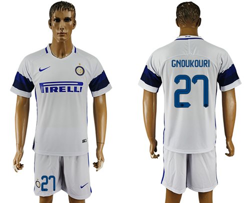Inter Milan 27 Gnoukouri White Away Soccer Club Jersey