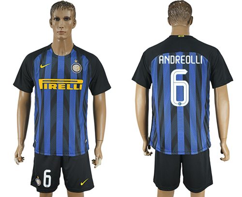Inter Milan 6 Andreolli Home Soccer Club Jersey