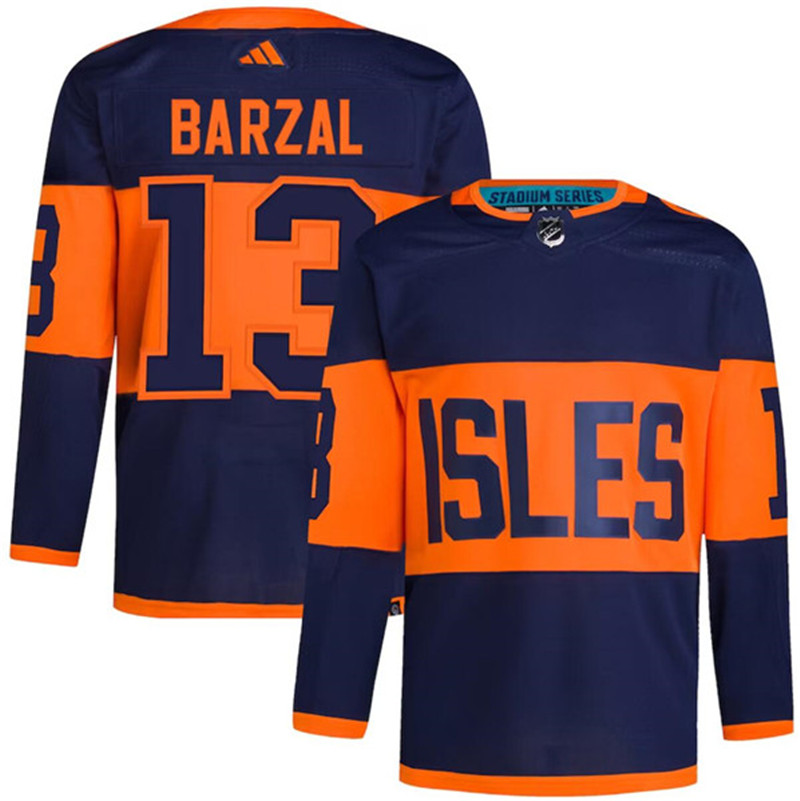 Islanders 13 Mathew Barzal Navy 2024 NHL Stadium Series Adidas Jersey