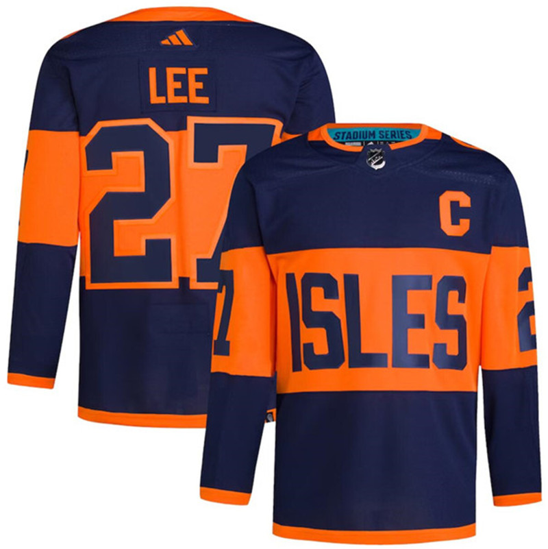 Islanders 27 Anders Lee Navy 2024 NHL Stadium Series Adidas Jersey