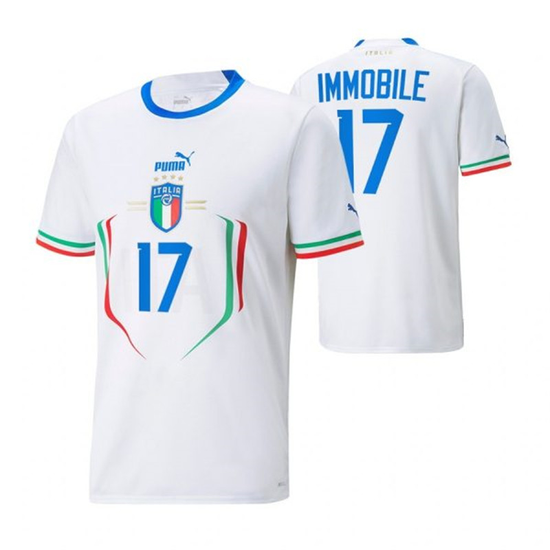 Italy 17 IMMOBILE Away 2022 FIFA World Cup Thailand Soccer Jersey