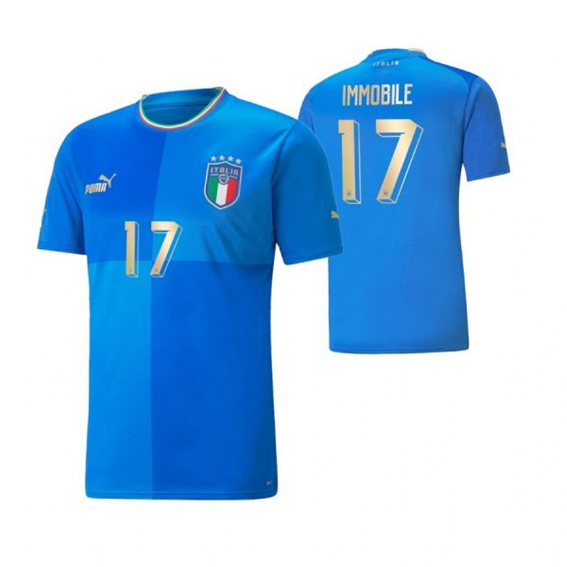Italy 17 IMMOBILE Home 2022 FIFA World Cup Thailand Soccer Jersey