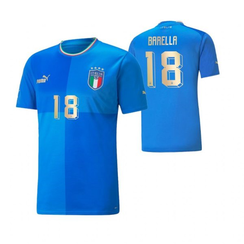 Italy 18 BARELLA Home 2022 FIFA World Cup Thailand Soccer Jersey