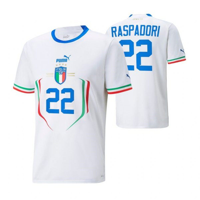 Italy 22 RASPADORI Away 2022 FIFA World Cup Thailand Soccer Jersey