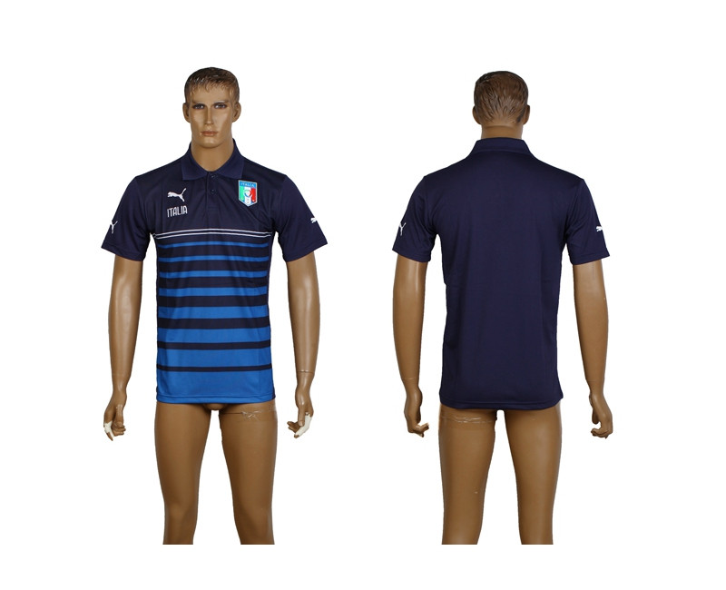 Italy Navy Soccer Polo Shirt