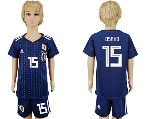 Japan 15 OSAKO Youth Home 2018 FIFA World Cup Soccer Jersey