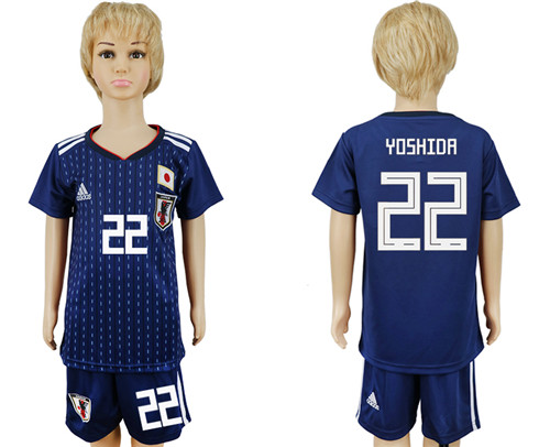 Japan 22 YOSHIOR Youth Home 2018 FIFA World Cup Soccer Jersey