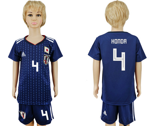 Japan 4 HONDA Youth Home 2018 FIFA World Cup Soccer Jersey