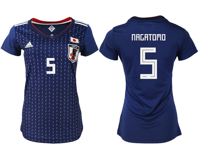 Japan 5 NAGATOMO Home Women 2018 FIFA World Cup Soccer Jersey