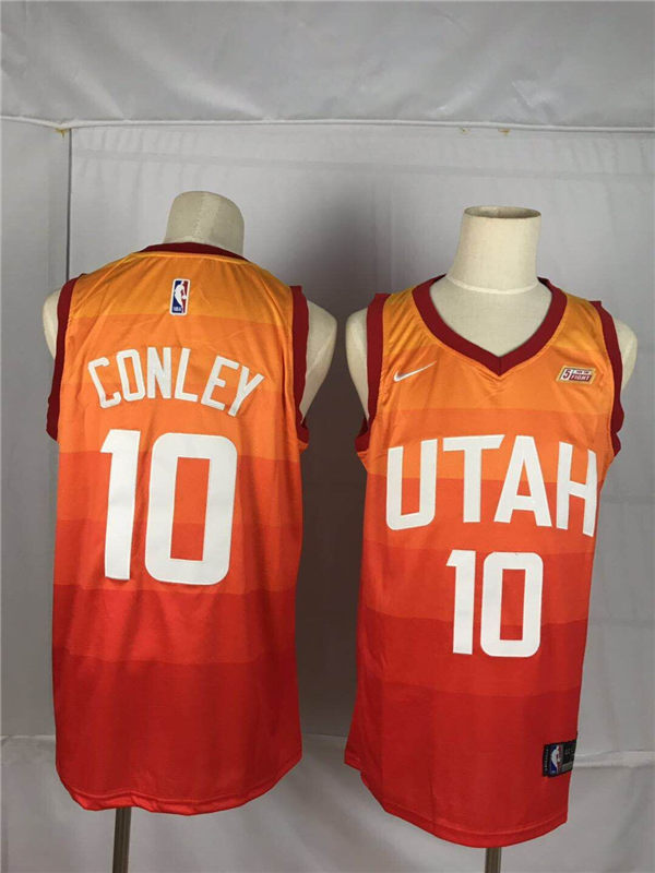 Jazz 10 Mike Conley Orange City Edition Nike Swingman Jersey