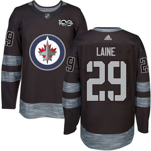 Jets 29 Patrik Laine Black 100th Anniversary  Jersey