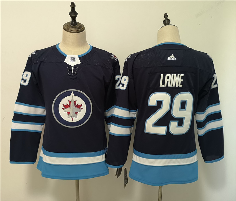 Jets 29 Patrik Laine Navy Women Adidas Jersey