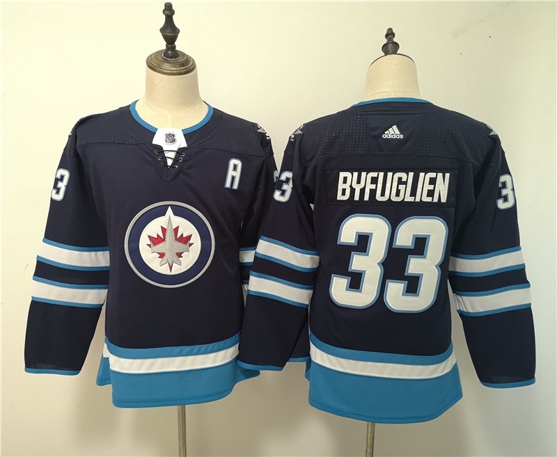 Jets 33 Dustin Byfuglien Navy Women Adidas Jersey