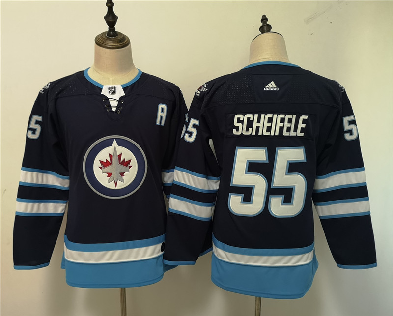 Jets 55 Mark Scheifele Navy Women Adidas Jersey