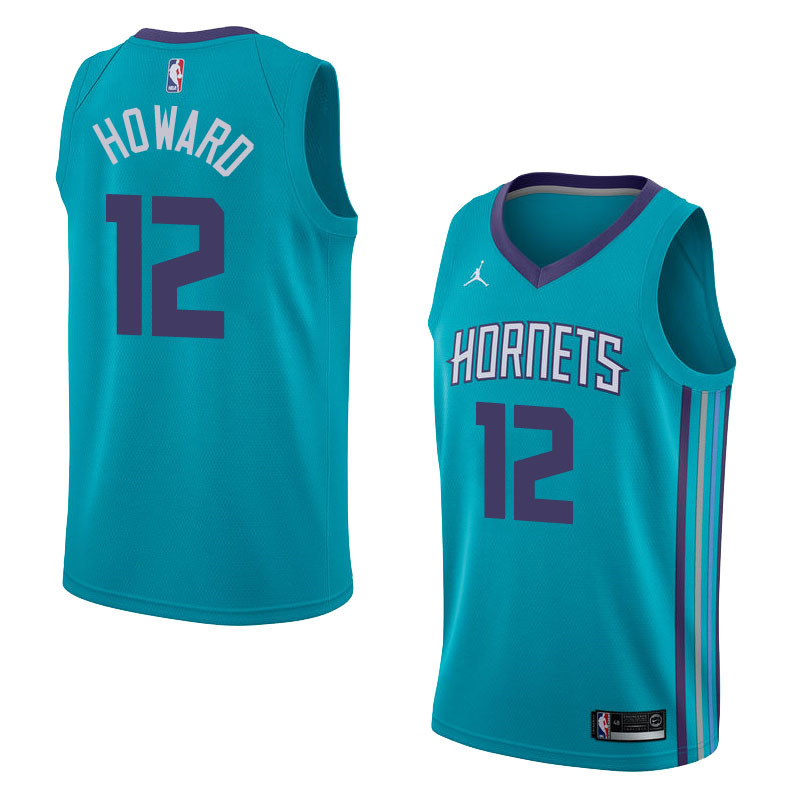 Jordan NBA Charlotte Hornets #12 Dwight Howard Jersey 2017 18 New Season Blue Jersey