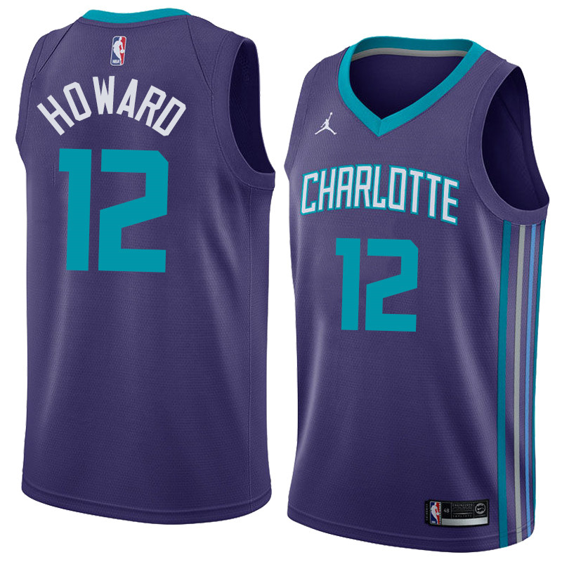 Jordan NBA Charlotte Hornets #12 Dwight Howard Jersey 2017 18 New Season Dark Blue Jersey