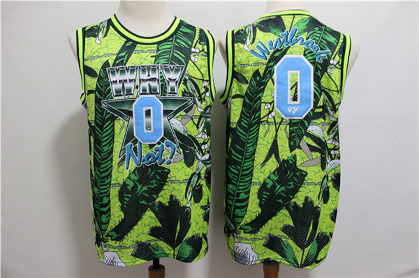 Jordan Why Not 0 Russell Westbrook Green All Star Basketball Jersey