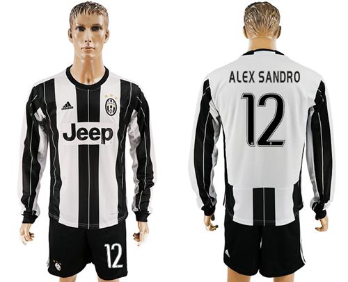 Juventus 12 Alex Sandro Home Long Sleeves Soccer Club Jersey