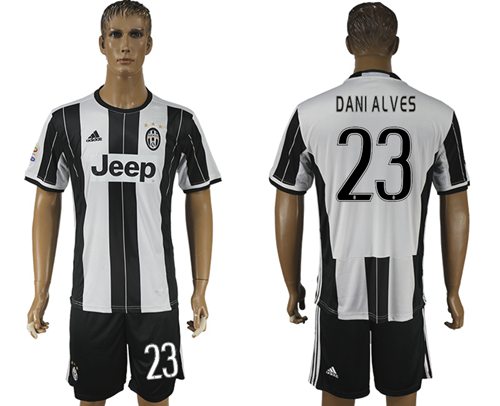 Juventus 23 Dani Alves Home Soccer Club Jersey