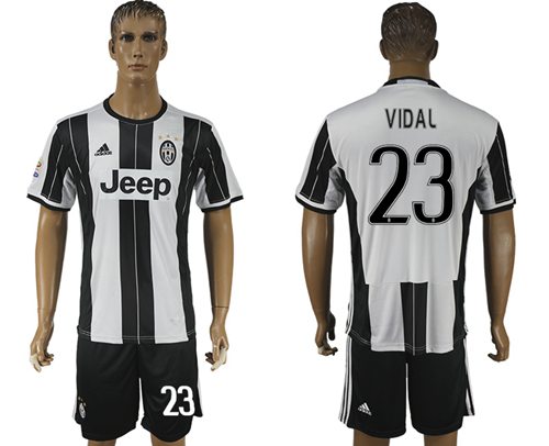 Juventus 23 Vidal Home Soccer Club Jersey