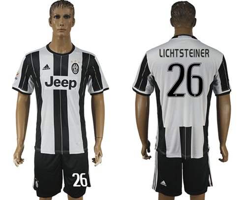 Juventus 26 Lichtsteiner Home Soccer Club Jersey
