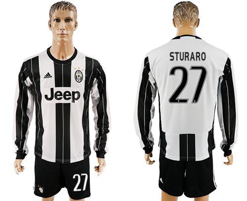 Juventus 27 Sturaro Home Long Sleeves Soccer Club Jersey