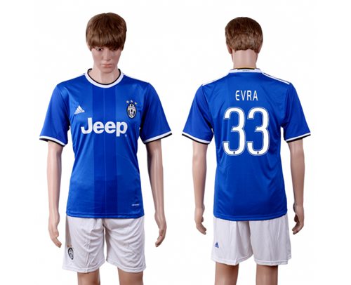 Juventus 33 Evra Away Soccer Club Jersey