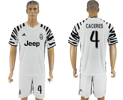 Juventus 4 Caceres SEC Away Soccer Club Jersey